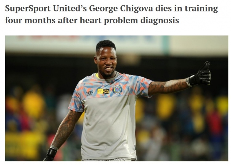 R.I.P!津巴布韦门将疑似因心脏病在训练中身亡,年仅32岁