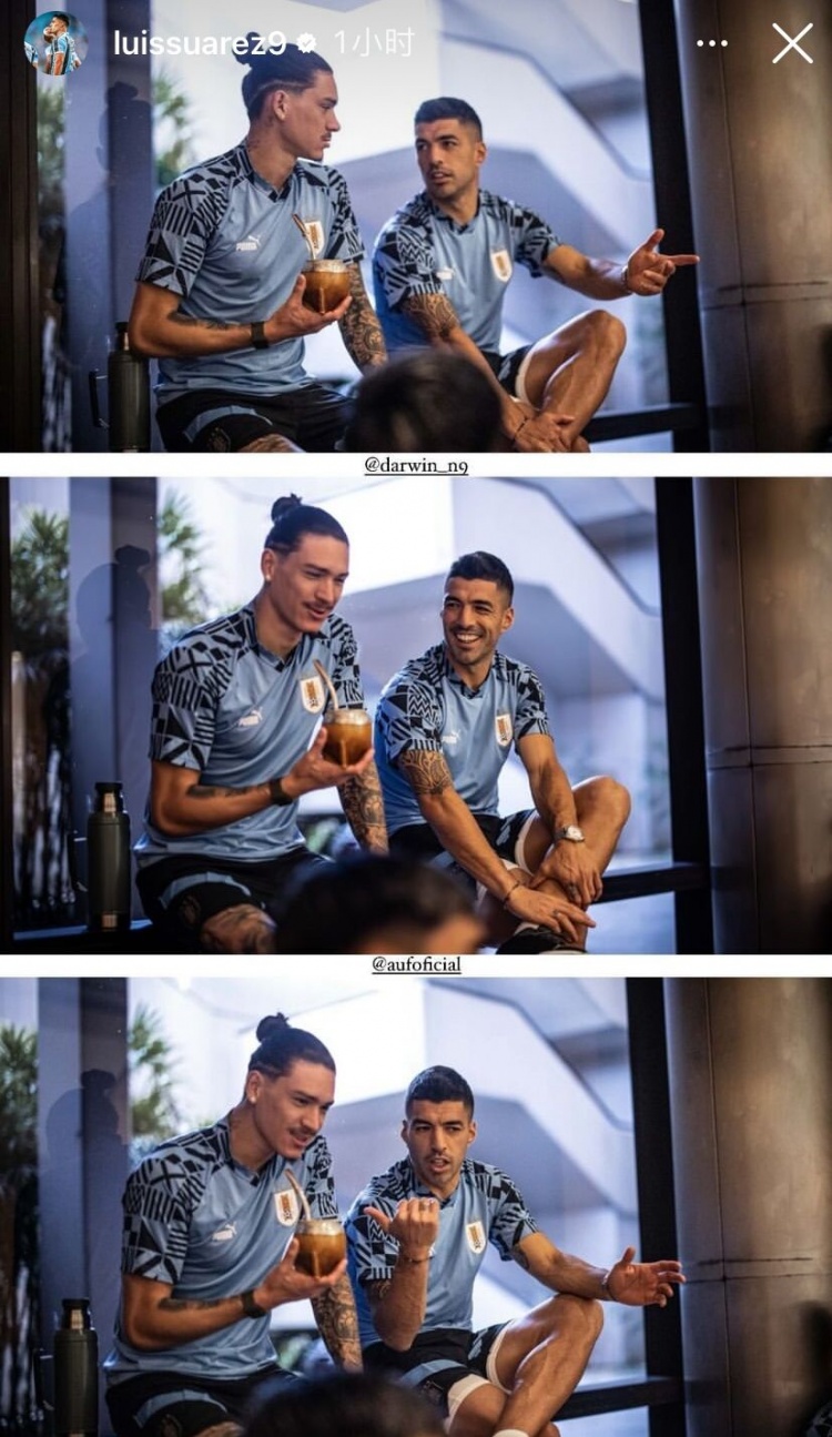 聊了些啥？?苏亚雷斯和努涅斯有说有笑，乌拉圭今天将战阿根廷