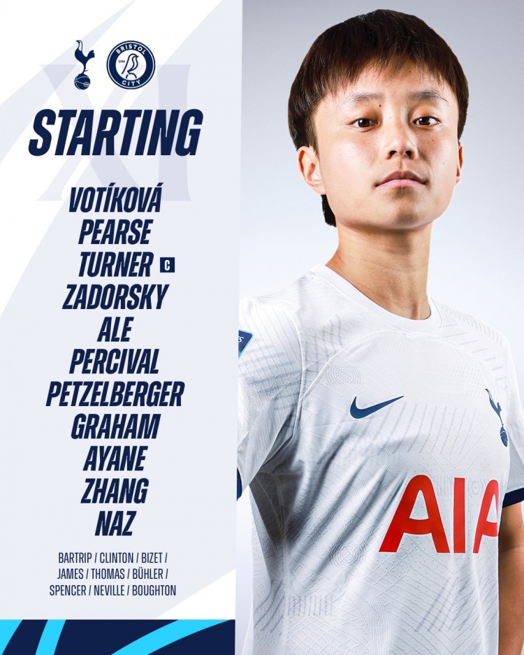 张琳艳首发出战55分钟,帮助热刺女足在联赛杯取得两连胜