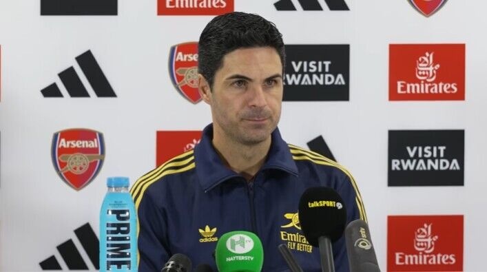 阿尔特塔:5名关键球员无法出战维拉 再给一次机会我仍会庆祝绝杀