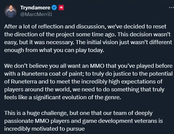 Riot官宣将改变MMORPG游戏的开发方向,要做划时代巨作