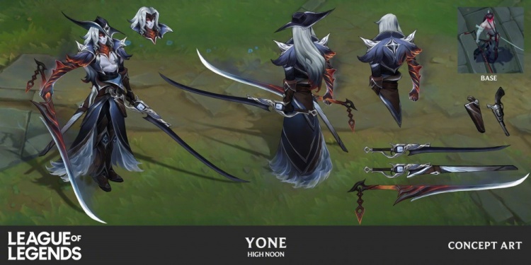 官方公布西部魔影-永恩 皮肤概念设计图:开E期间恶魔附体真的帅