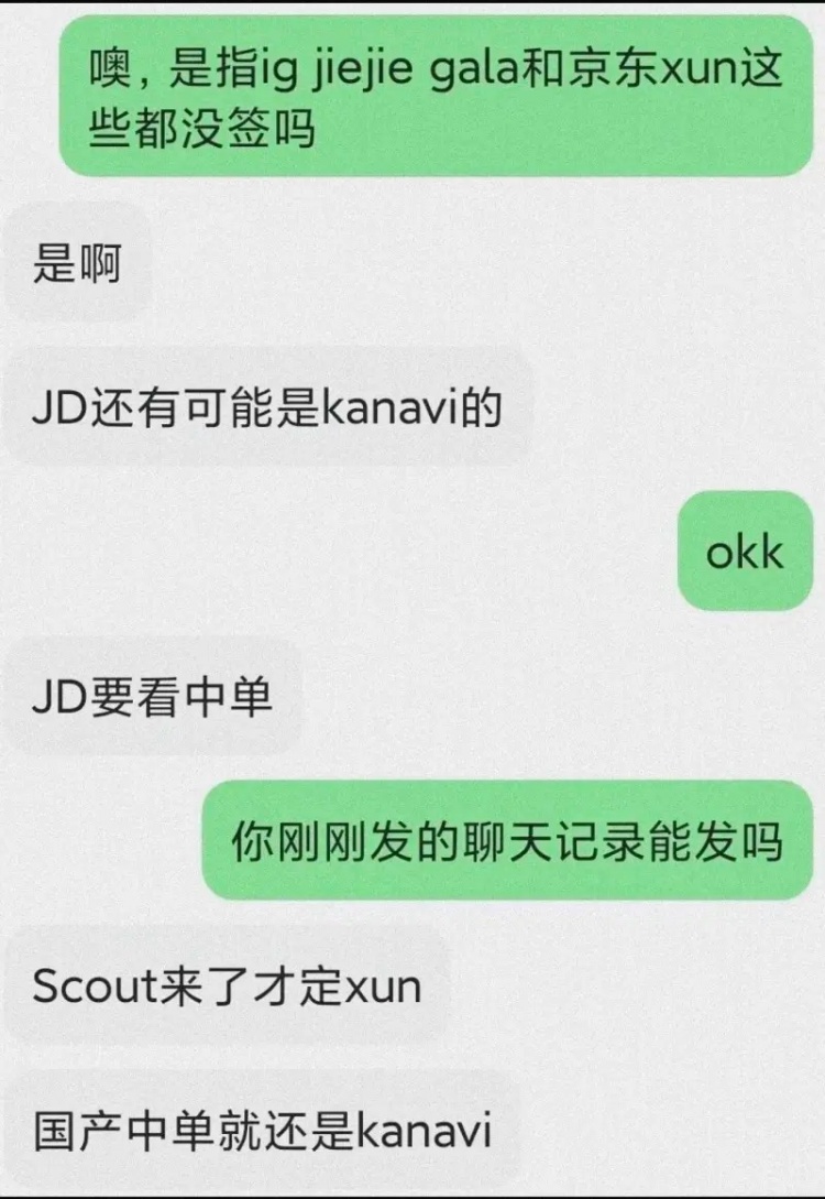 爆料:LNG.tian概率为90%;JDG.Kanavi依旧有可能