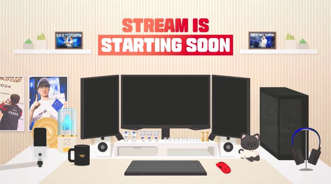 奖杯?快摆不下了!Faker直播待机界面更新:满桌奖杯显眼