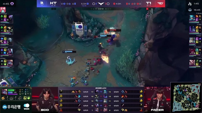 Sask看T1轻松零封KT，Oner Keria梦魇洛完美开团：T1完全在虐啊！