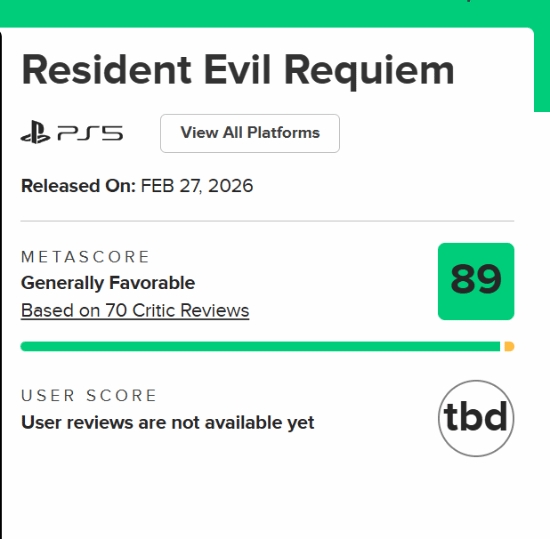 《生化危机9》媒体评分解禁！M站均分高达89 IGN给出9分高分