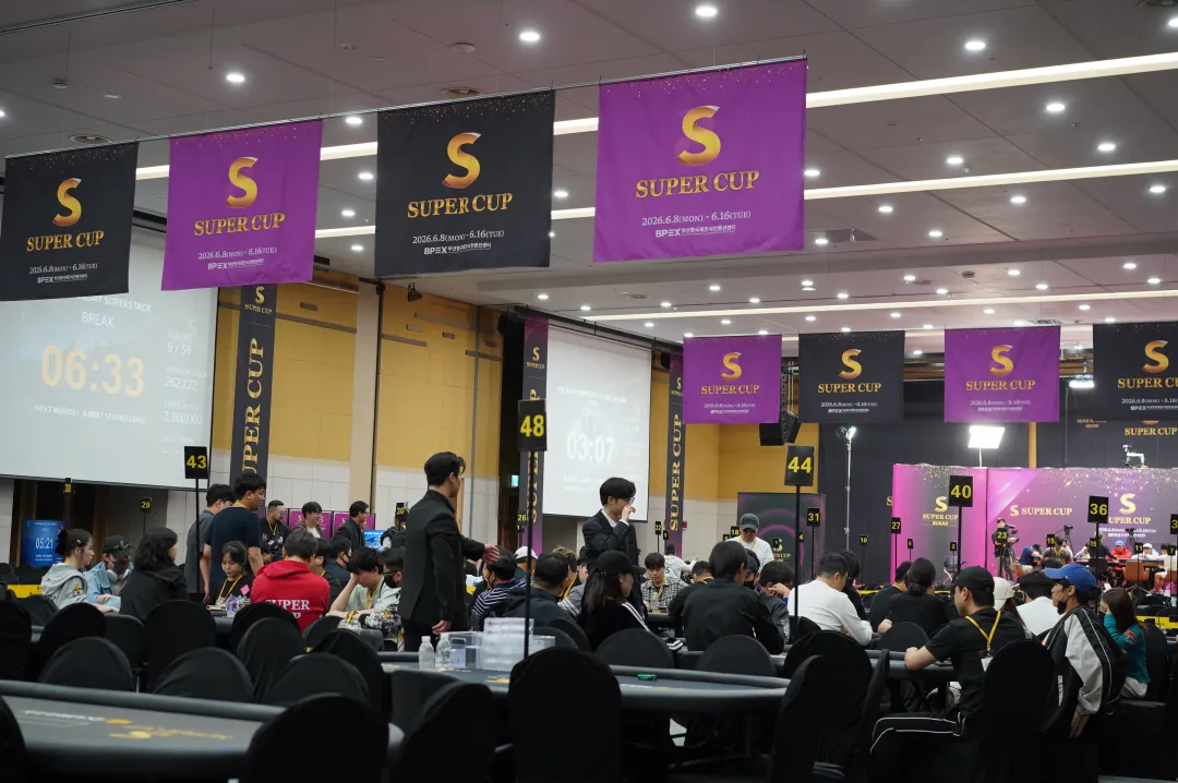 【EV扑克】Super CUP釜山站|主赛共599人次参赛75人晋级;中日韩马四地扑克精英与跨界名人齐聚慈善邀请赛